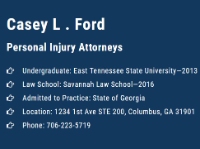 Legal Professional Casey L. Ford Injury Attorney in Columbus GA
